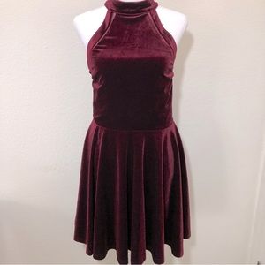 Silence + Noise Burgundy Velvet Dress